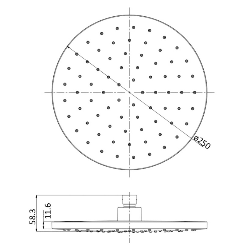 Otus Round Overhead Shower Chrome