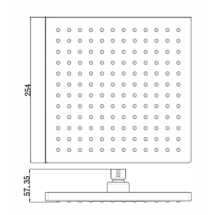 Rosa Square Overhead Shower Brushed Gold