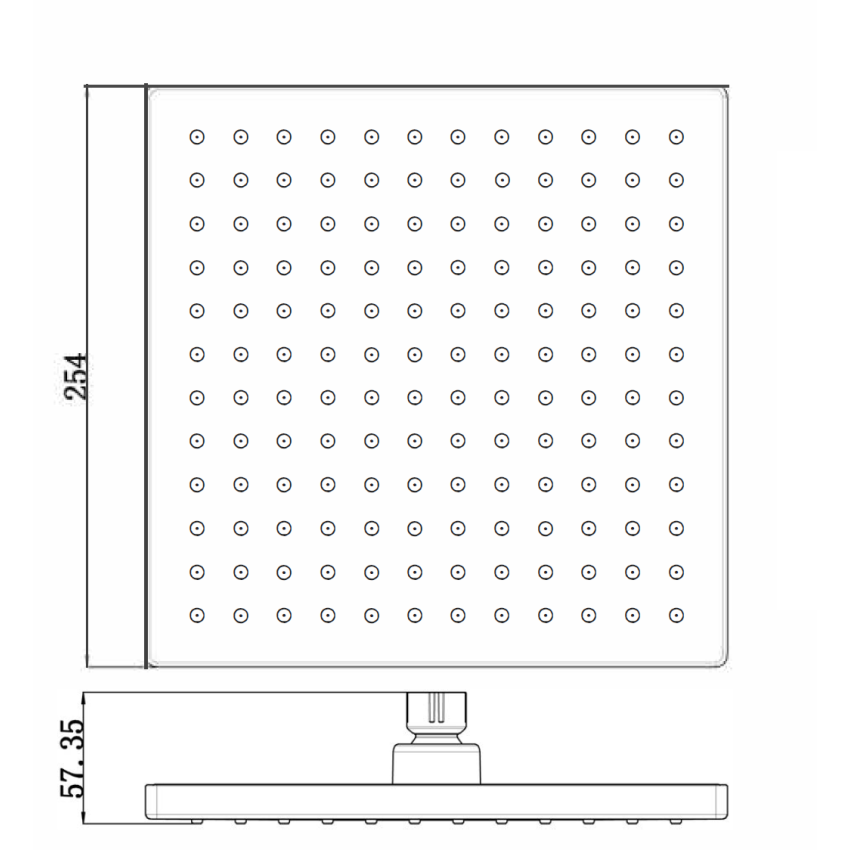 Rosa Square Overhead Shower Gun Metal