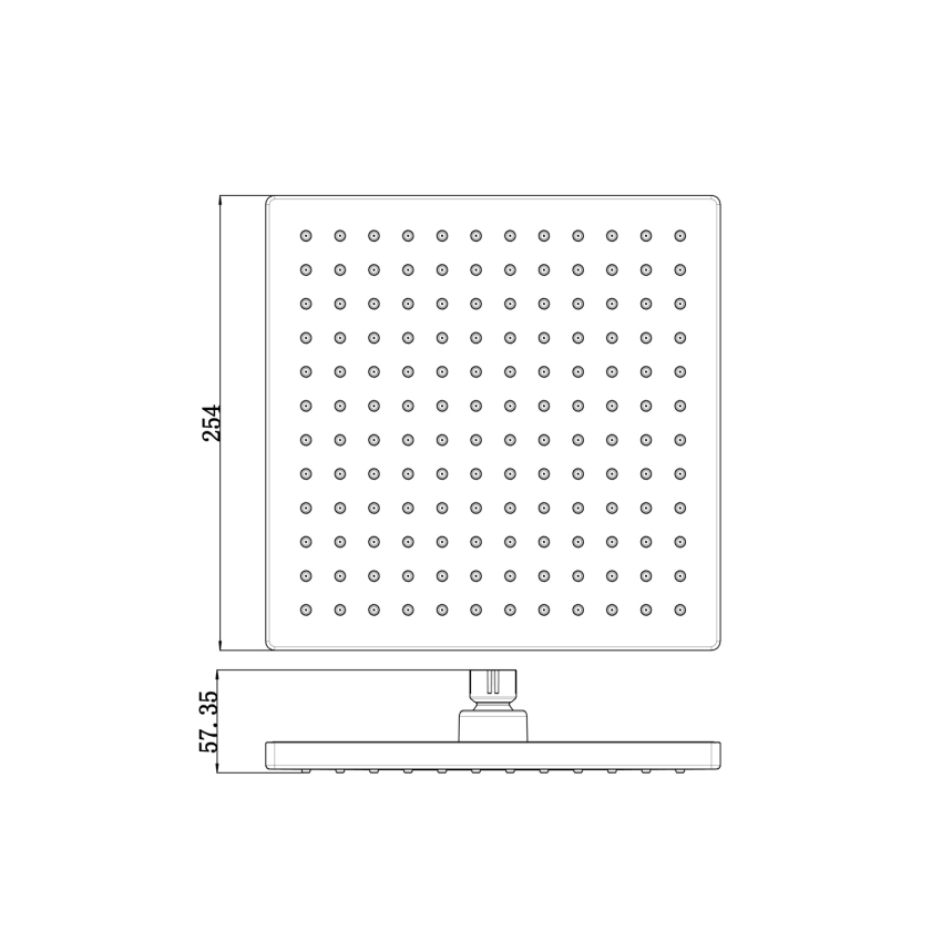 Rosa Square Overhead Shower Chrome