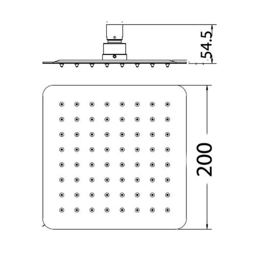 Nova Square Overhead Shower  Mirror Polish