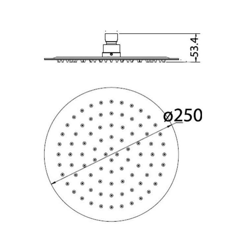Dove Round Overhead Shower Mirror Polish