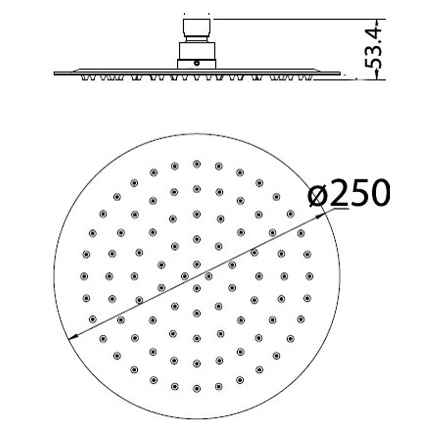 Dove Round Overhead Shower 250mm,Matt Black