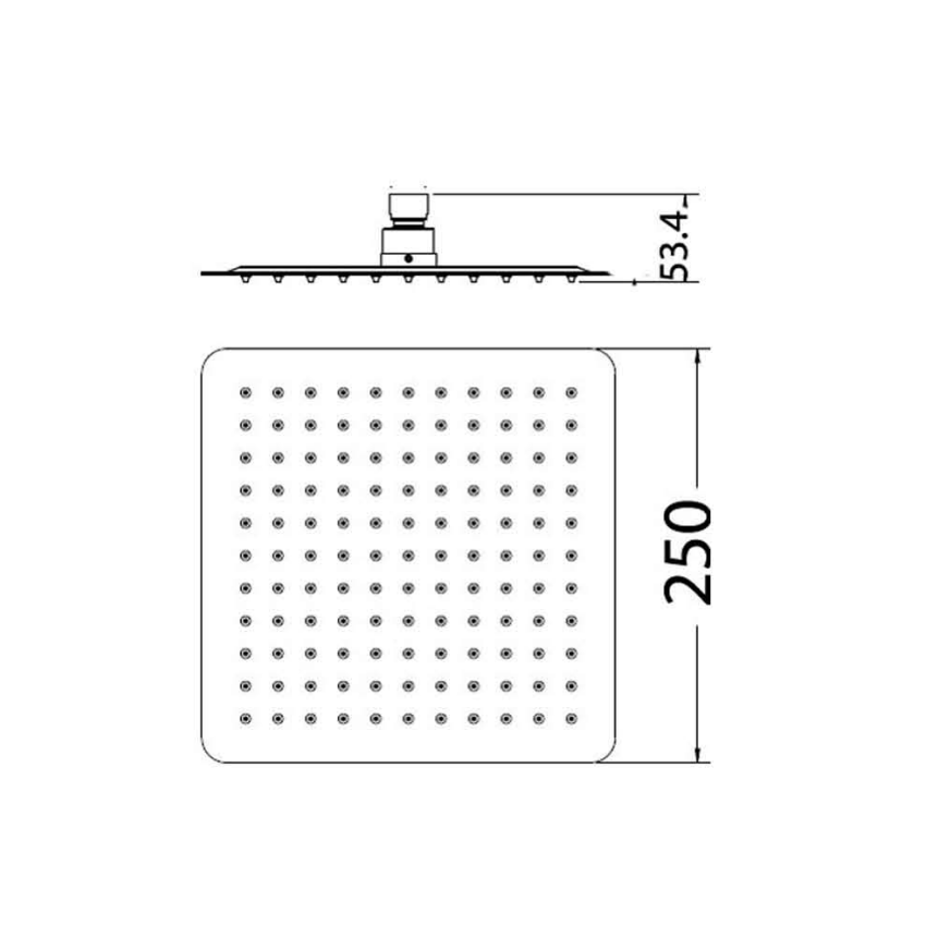 Nova Square Overhead Shower Mirror Polish