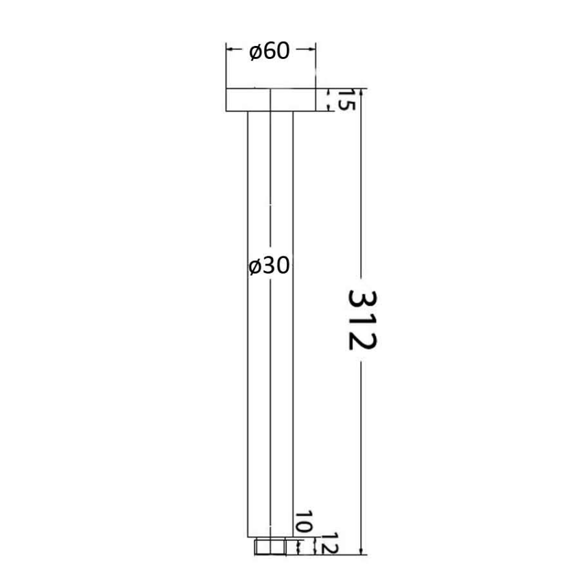 Round Vertical Shower Arm Chrome