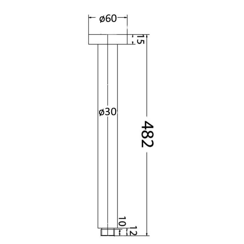 Round Vertical Shower Arm Chrome