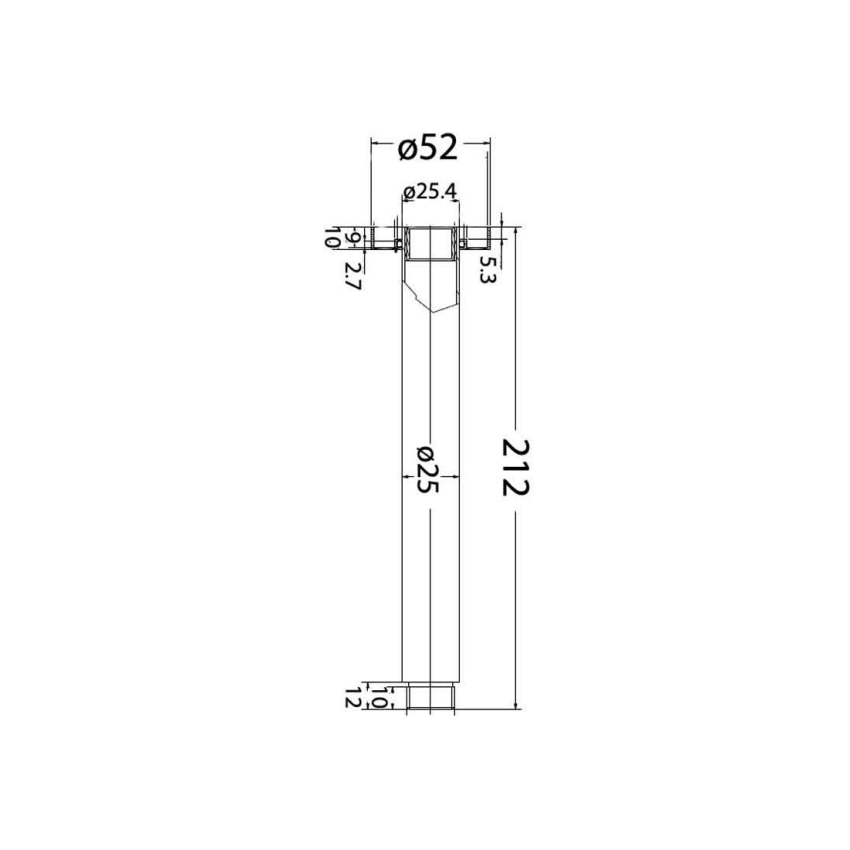 Round Vertical Shower Arm Chrome