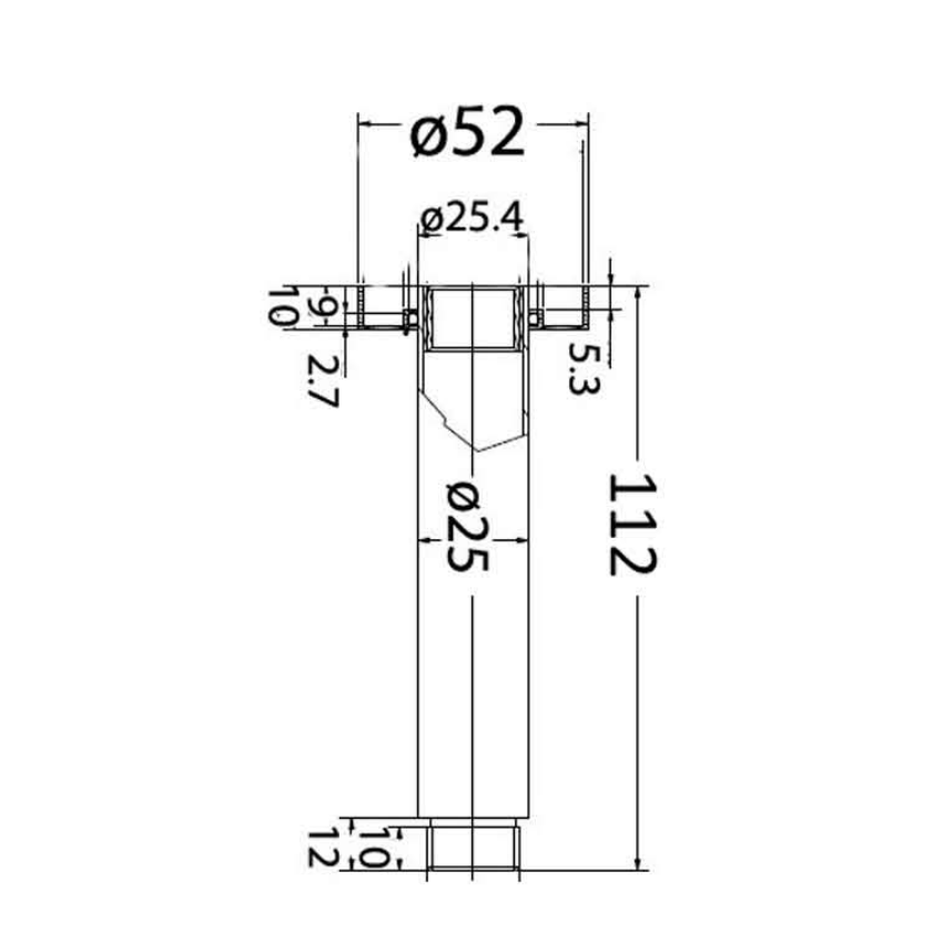 Round Vertical Shower Arm Chrome