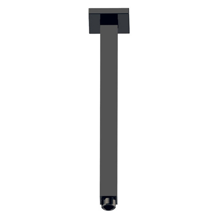 Square Vertical Shower Arm Matt Black