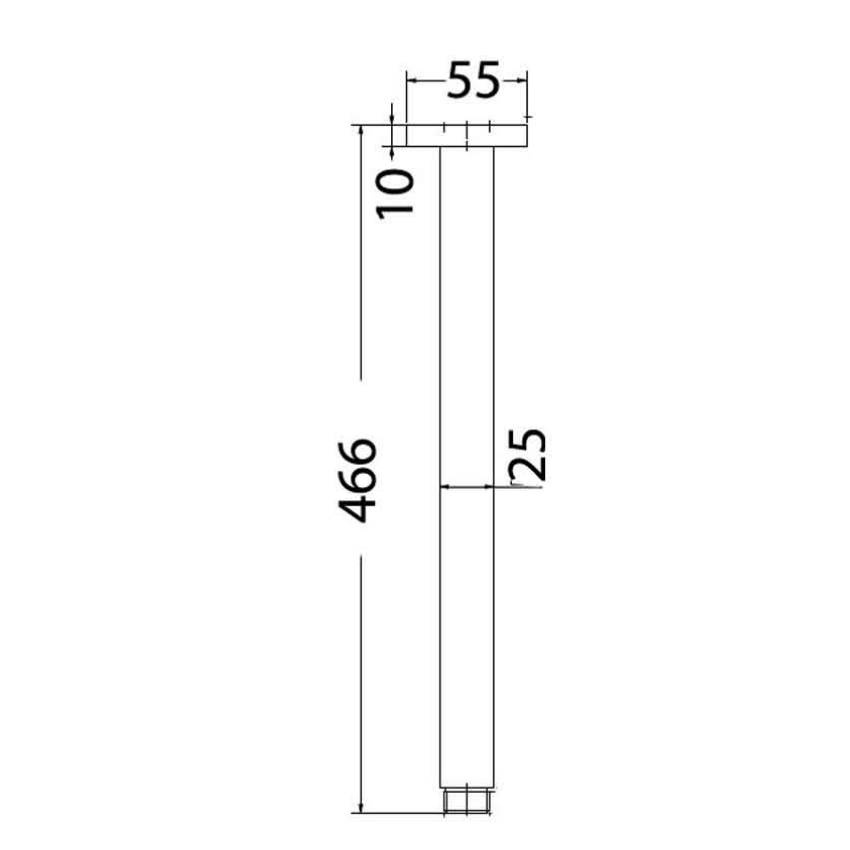 Square Vertical Shower Arm Chrome