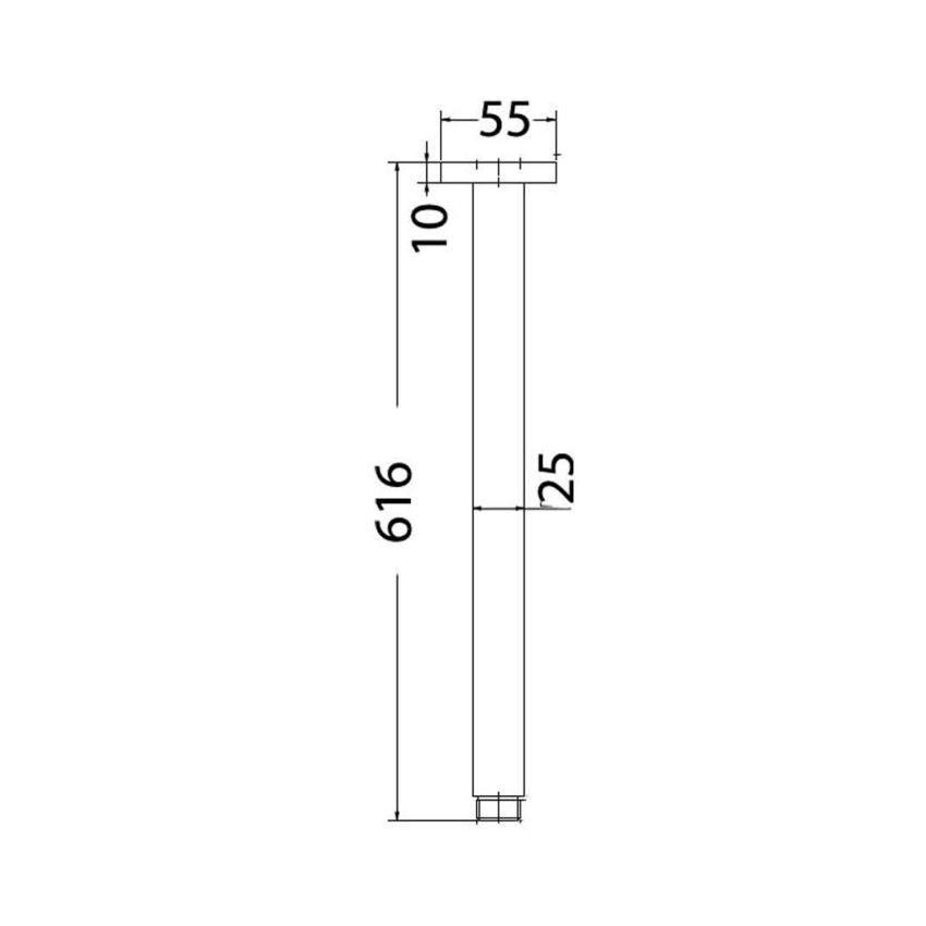 Square Vertical Shower Arm Chrome