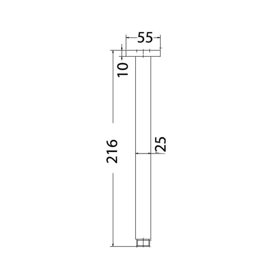 Square Vertical Shower Arm Chrome