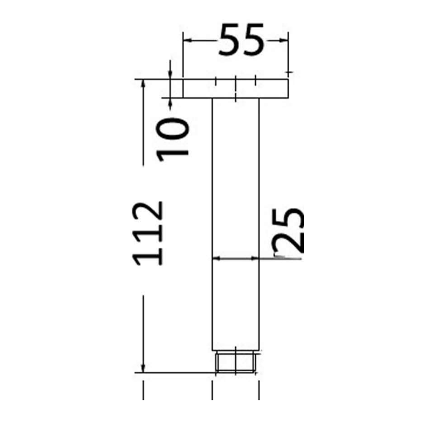 Square Vertical Shower Arm Chrome