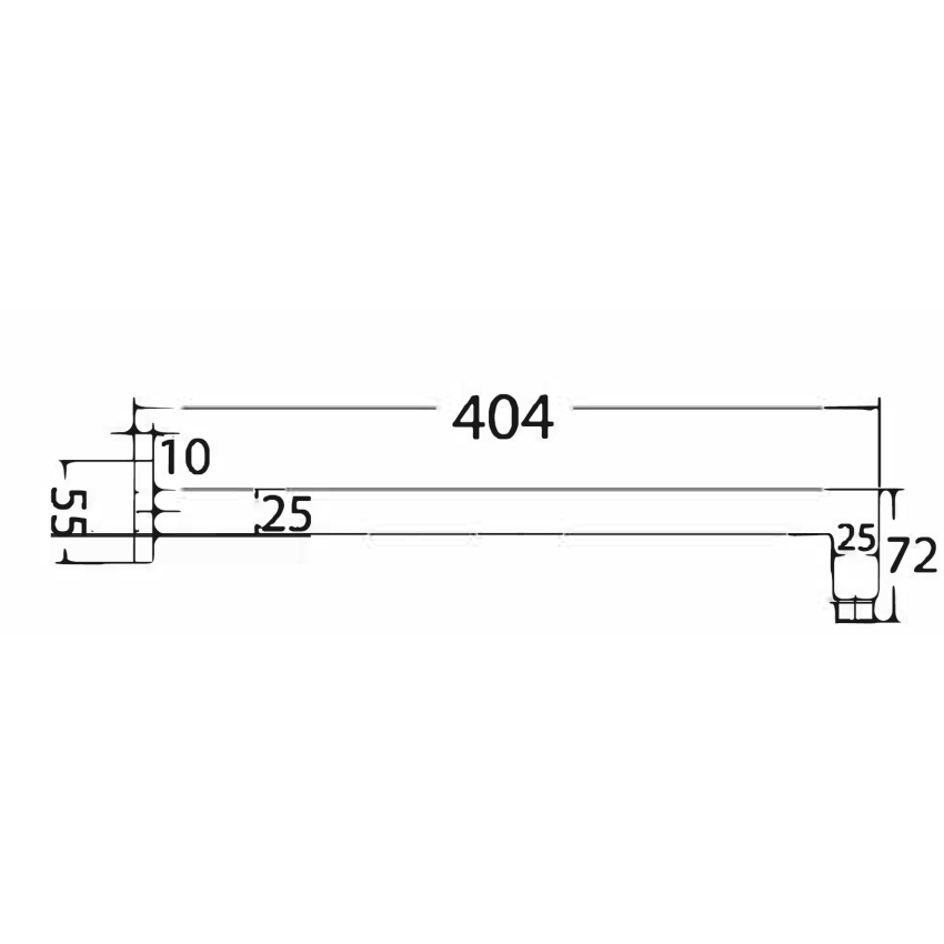 Square Horizontal Shower Arm Gun Metal