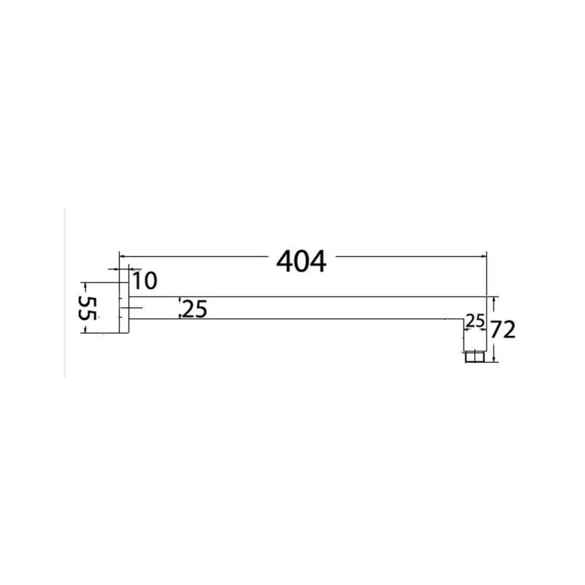 Square Horizontal Shower Arm Chrome