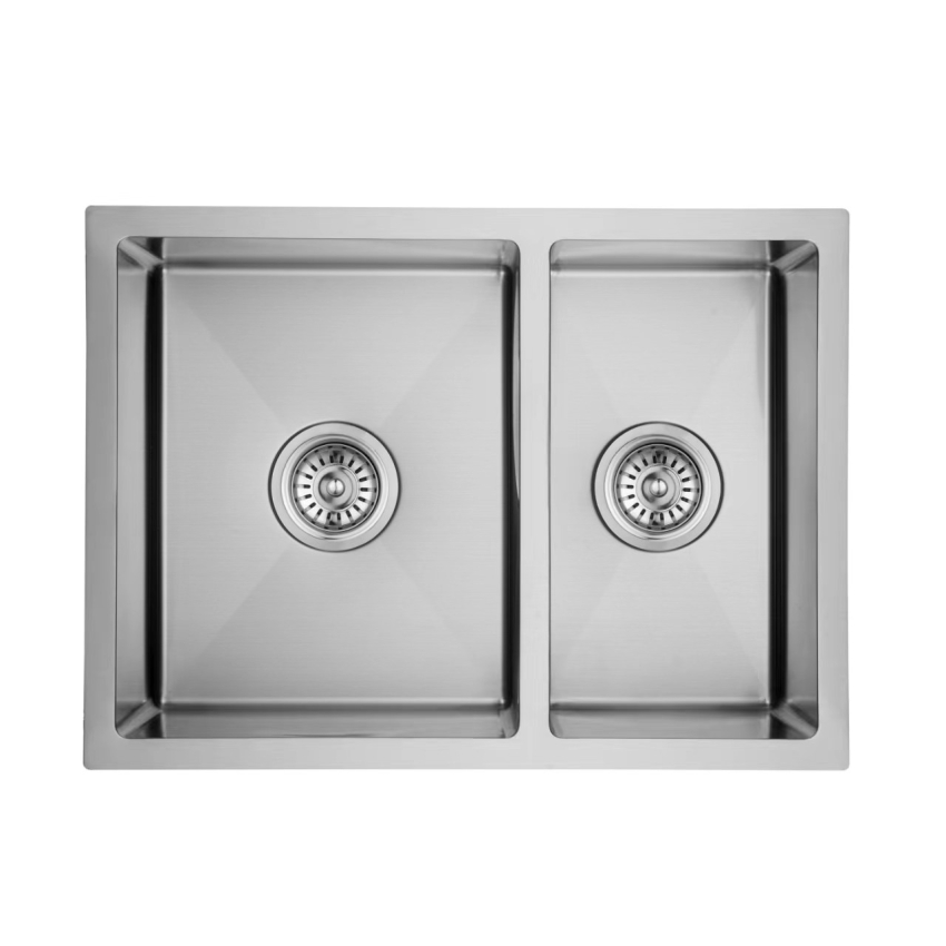 1& 1/2 Bowl Undermount Sink (R10 Corner) 590mm 304 Stainless Steel 
