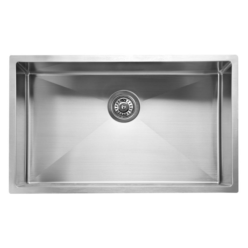 Eden Single Bowl Above/Undermount Sink (R10 Corner),230mm Depth Stainless Steel 