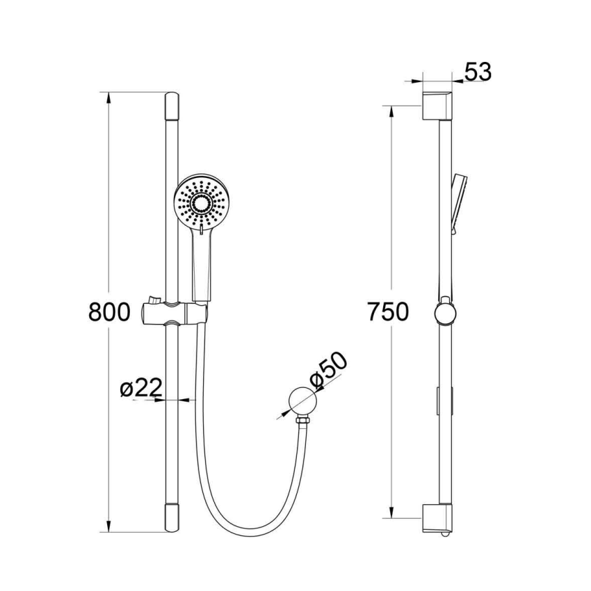 Maya Round Brass Multi-function Sliding Shower Set Chrome
