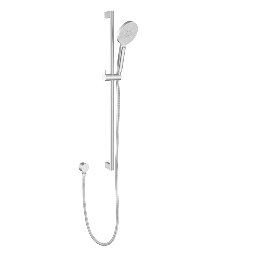 Cora Round Sliding Shower Set Brushed Stainless Steel
