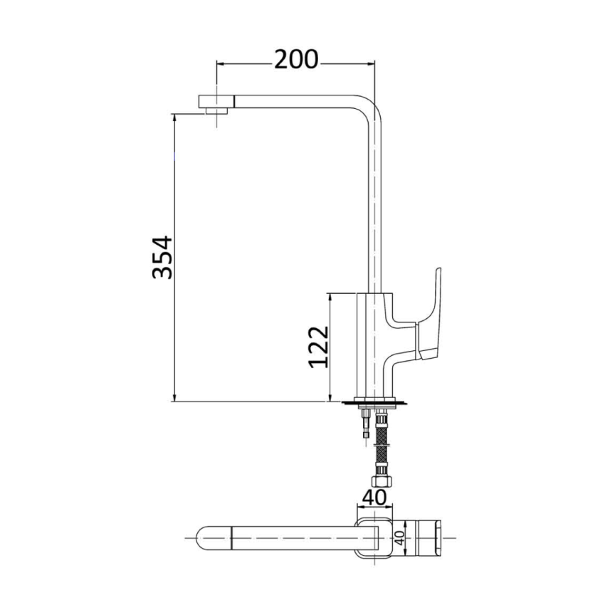 Eden Sink Mixer Matt Black