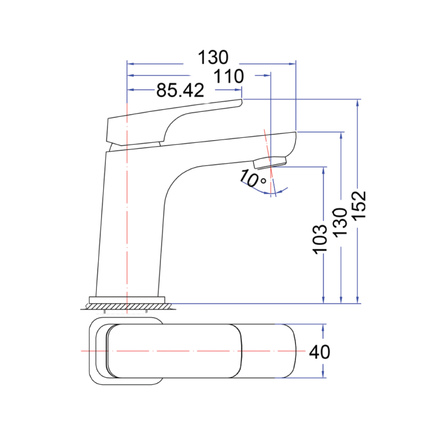 Eden Basin Mixer Matt Black