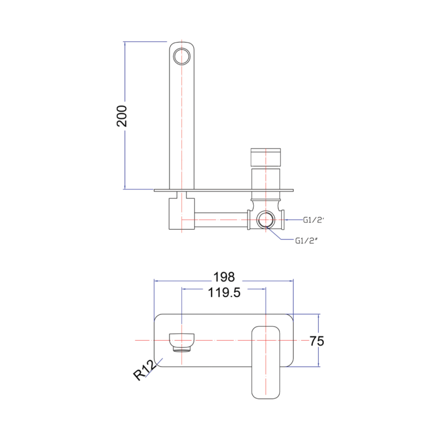 Eden Wall Basin Mixer Matt Black