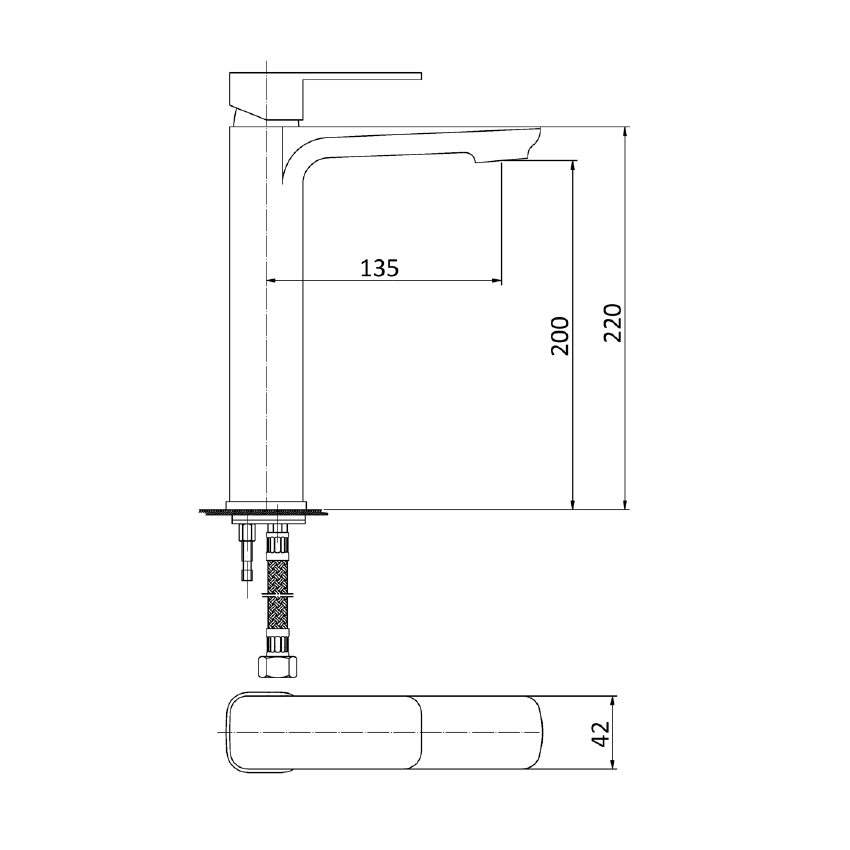 Nova High Rise Basin Mixer Chrome