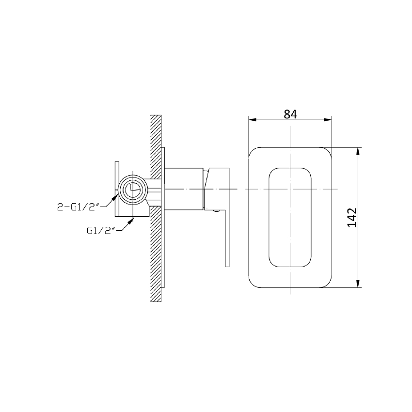 Nova Wall Mixer Matt Black 
