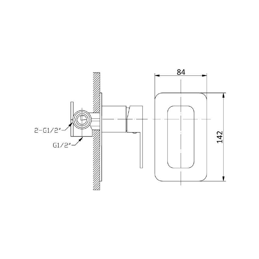 Nova Wall Mixer brushed Nickel 