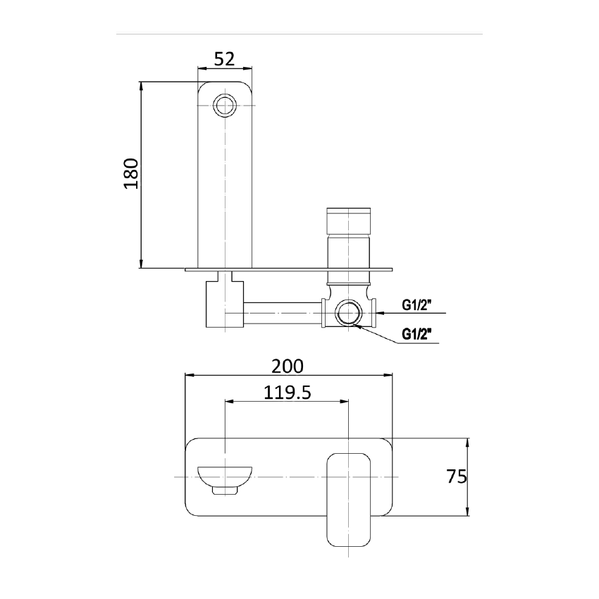 Nova Wall Basin Mixer Brushed Nickel 