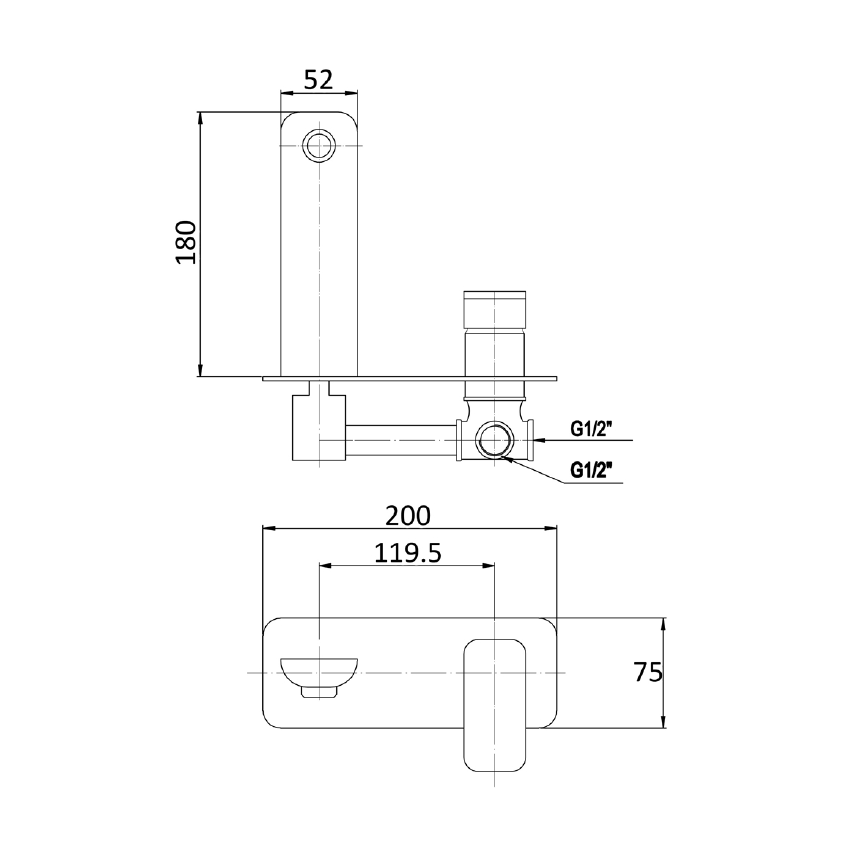 Nova Wall Basin Mixer Chrome