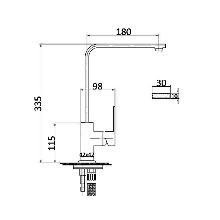Rosa Sink Mixer Matt Black