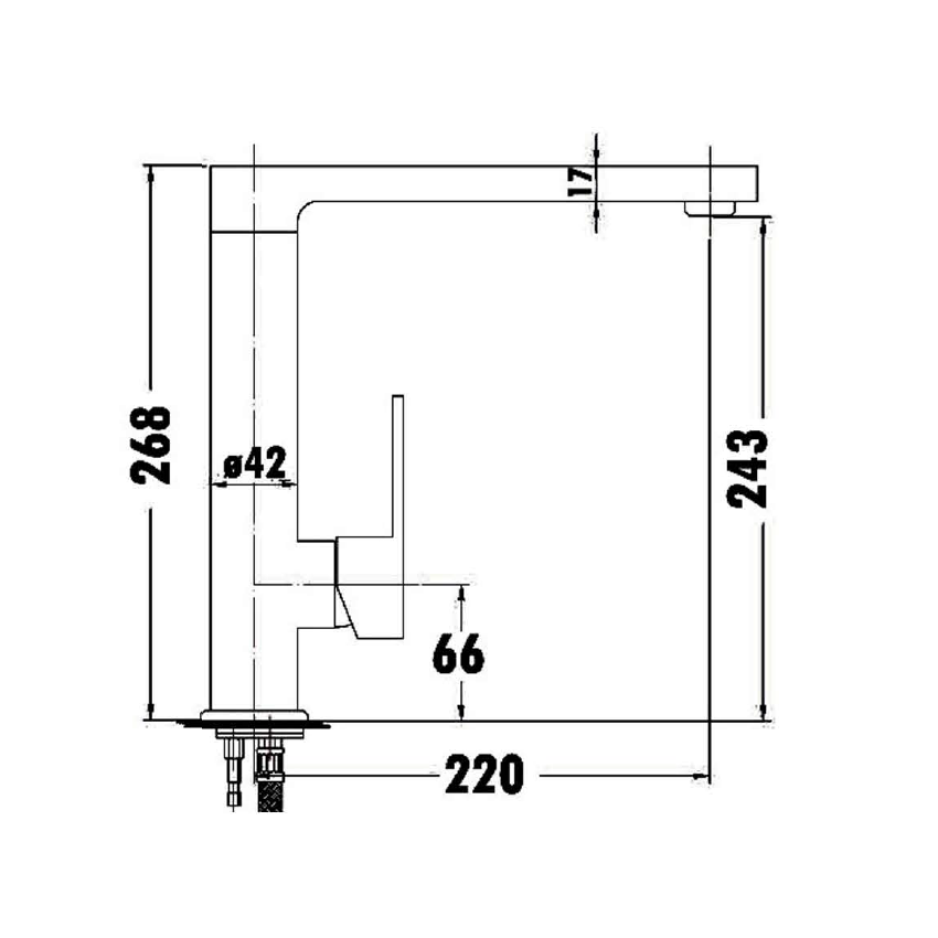Rosa High Rise Square Sink Mixer Matt Black