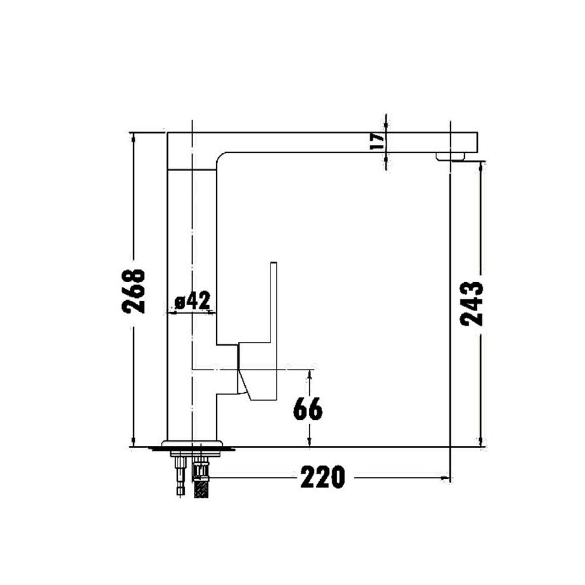 Rosa High Rise Square Sink Mixer Chrome