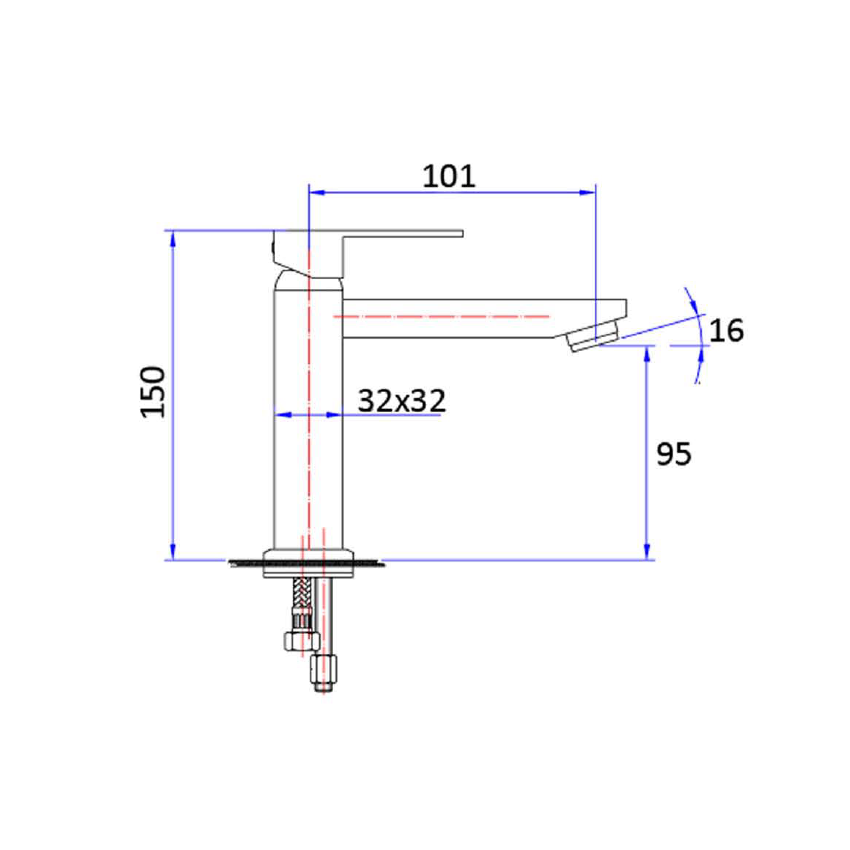 Rosa Slim Basin Mixer Chrome