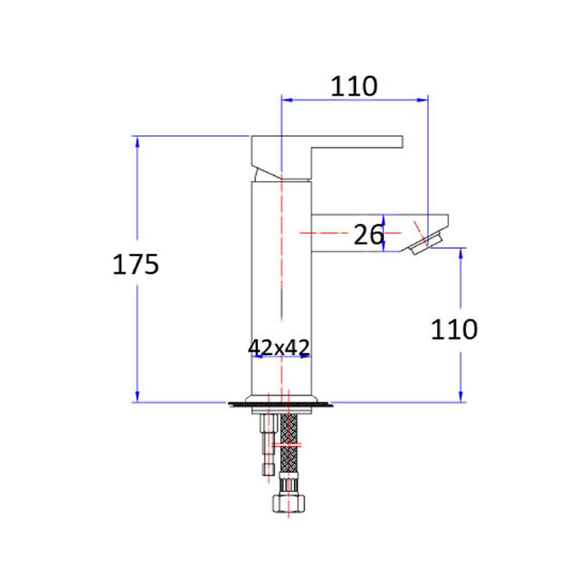 Rosa Square Basin Mixer Chrome
