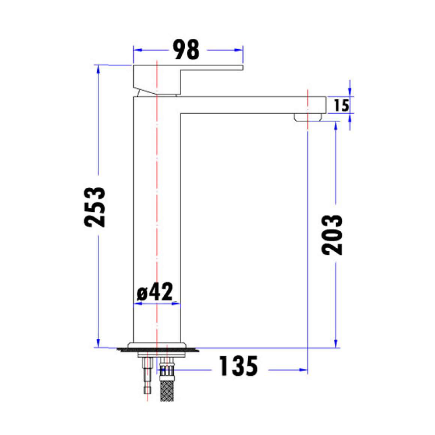 Rosa High Rise Basin Mixer Matt Black