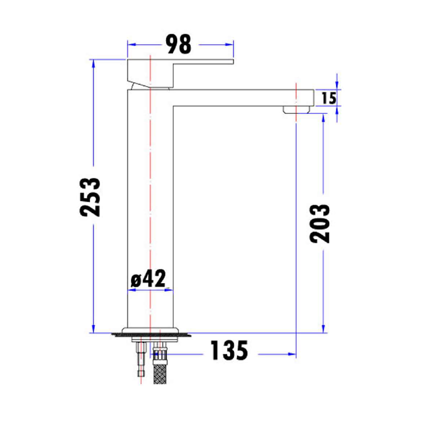 Rosa High Rise Basin Mixer Chrome