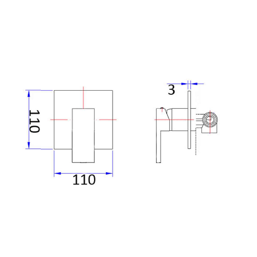 Rosa Wall Mixer Matt Black