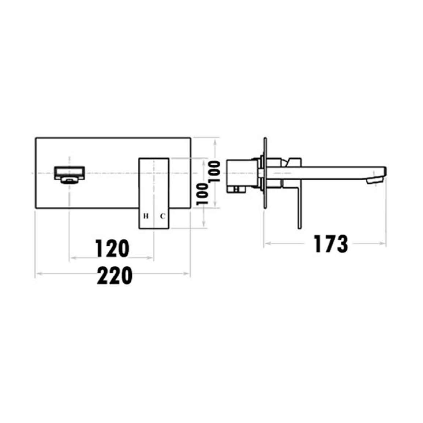 Rosa Wall Basin Mixer Chrome
