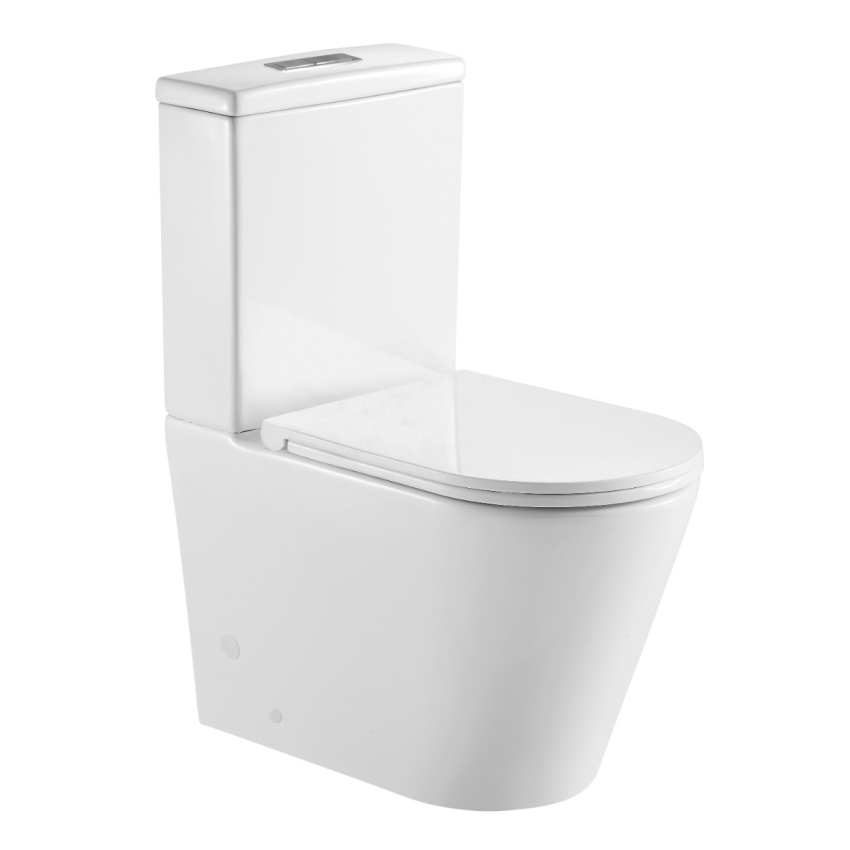 Ruki Bathroom Rimless Back To Wall Gloss White Toilet Suite