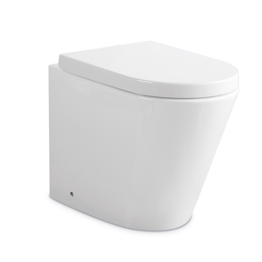 Ruki Rimless Bathroom In-wall Cistern Gloss White Toilet Suite