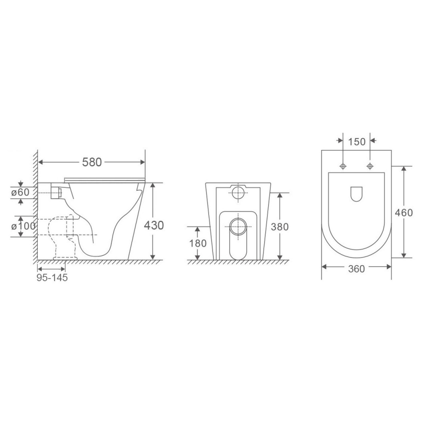 Hali Rimless Wall Faced Floor Pan