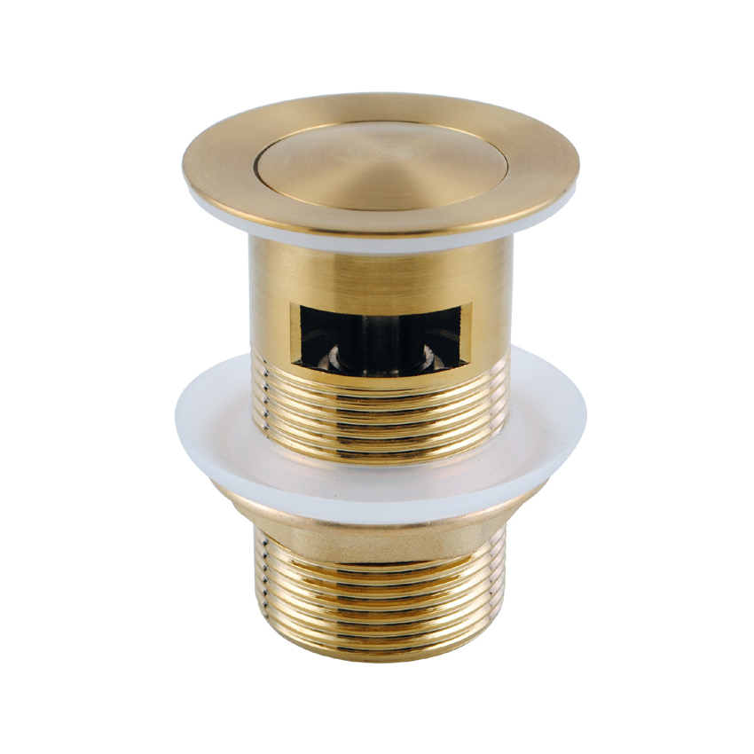 Brushed Yellow Gold 32/40mm Solid Brass Basin Pop Up Waste with Overflow