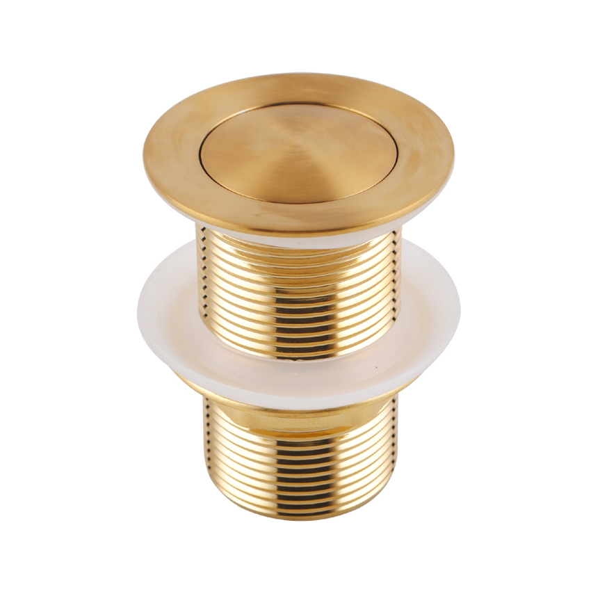Brushed Yellow Gold32/40mm Solid Brass Basin Pop Up Waste with NO Overflow