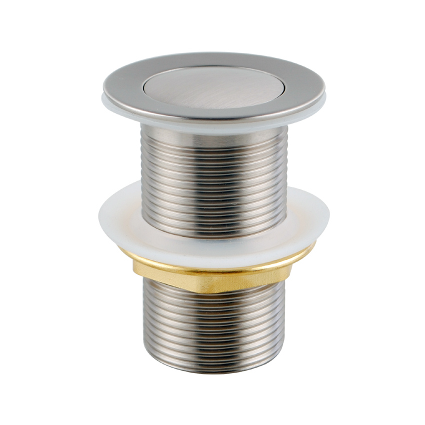 Brushed Nickel 32/40mm Solid Brass Basin Pop Up Waste with NO Overflow