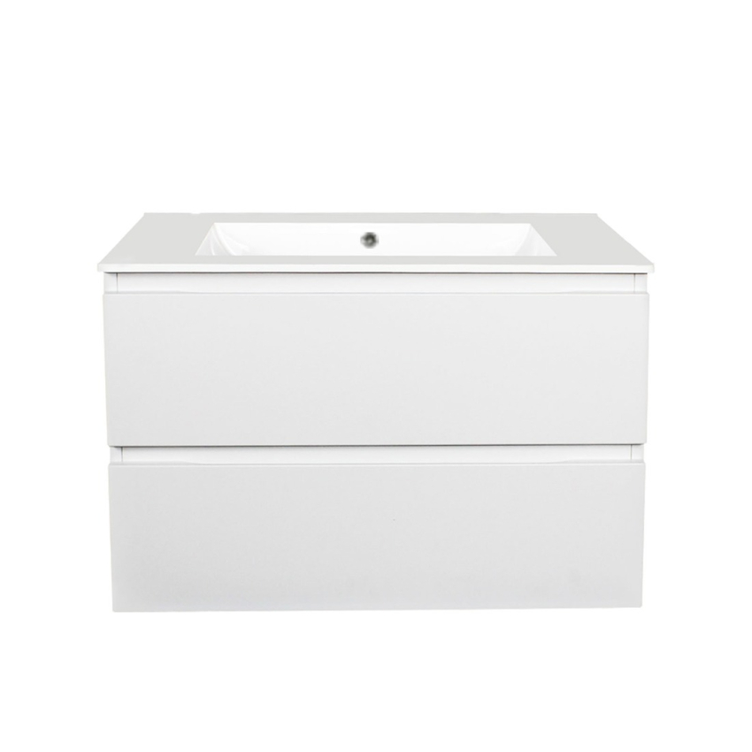 600mm Matte White MDF Bathroom Vanity 2 Drawers Wall Hung Cabinet Only 