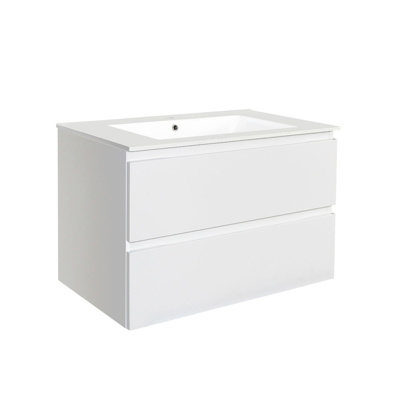 600mm Matte White MDF Bathroom Vanity 2 Drawers Wall Hung Cabinet Only 