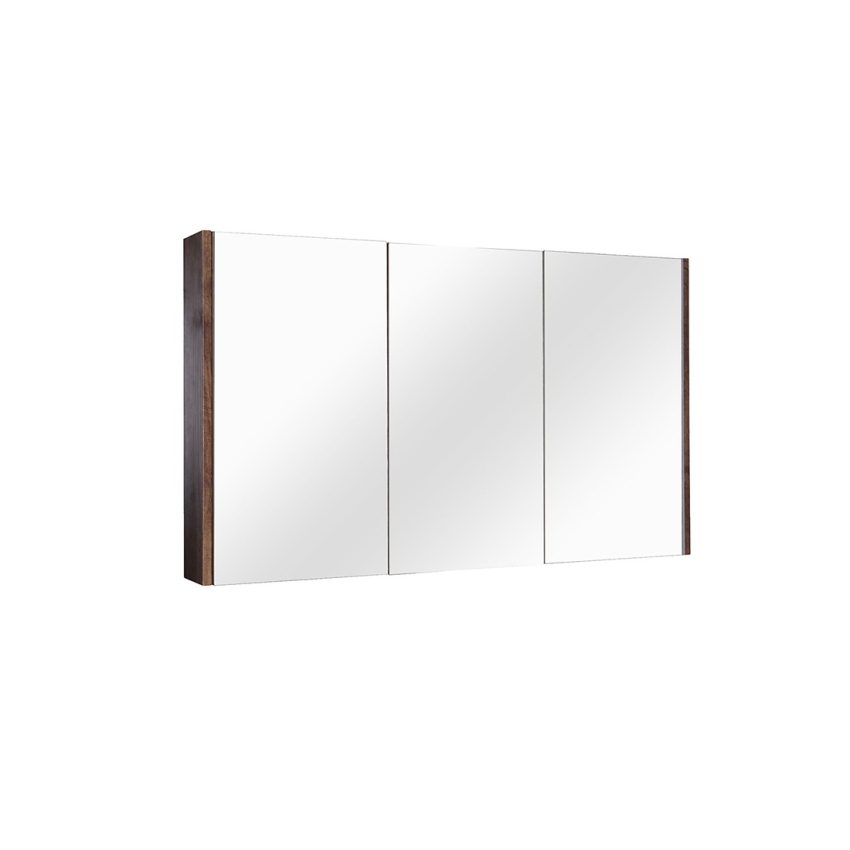 1200mm Pencil Mirror Dark Oak MDF 3 Doors Shaving Cabinet