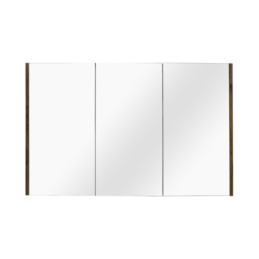 1200mm Pencil Mirror Dark Oak MDF 3 Doors Shaving Cabinet